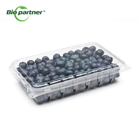 Boîte d'emballage empilable en plastique PET pour fruits rouges, type clamshell, pour myrtilles et mûres, avec couvercle à circulation d'air, vente en gros