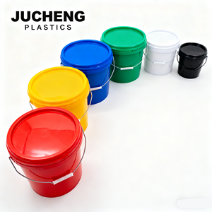 Personalizado barato pequeño grande 2L 5L 10L <span class=keywords><strong>20L</strong></span> 25L 5 galones de pintura segura de grado alimenticio palomitas de maíz cubos de plástico blanco con tapas Precio de mango - Product Image 1