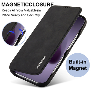 LCIMEEKE Soft Flip Card Slot Cash Bag PU Leather Phone Case pour <span class=keywords><strong>iPhone</strong></span> 17 Air 16 Pro Max 15 SE 6 7 8 XS XR 11 <span class=keywords><strong>12</strong></span> 13 14 Plus Mini - Product Image 3