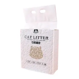 Vente en gros de litière pour chat tofu sans poussière de haute qualité 5 saveurs au choix 6L litière pour chat plante désodorisante biodégradable