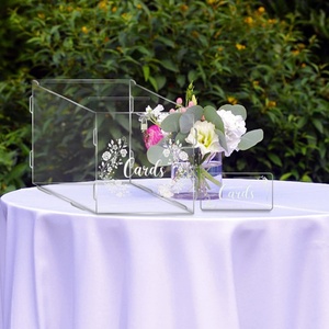 Scatola per biglietti di nozze in acrilico con serratura per decorazioni di ricevimenti, salvadanaio, urna elettorale, ricordo di laurea, bomboniera - Product Image 5