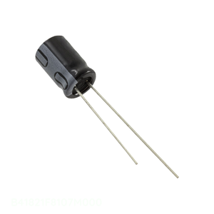 Condensador de canal del fabricante, aluminio, 100uF, 20%, 63V, radial TH, 100 uF, B41821F8107M000, de orificio pasante - Product Image 1
