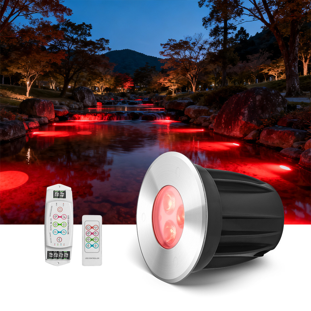 5W DC24V SS316L RGB External Control Round Recessed Led Swimming Pool Underwater Lights