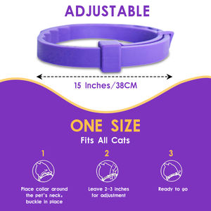 <span class=keywords><strong>Collar</strong></span> calmante de gato de Material PVC de 4 piezas al por mayor para gato <span class=keywords><strong>Collar</strong></span> impermeable de longitud ajustable Material suave de alta calidad - Product Image 5