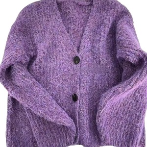 JAC22 25TZ595 Otoño Invierno Nuevo Suéter de Alta Gama con Cuello en V, Suave, Estilo Coreano, Antipilling, Cárdigan de Punto de Poliéster/Algodón - Product Image 5