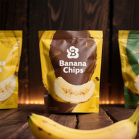 Sac d'Emballage Personnalisé pour Chips de Banane ou Plantain, en Plastique Stratifié avec Logo, Vente en Gros, Refermable avec Fermeture Ziplock