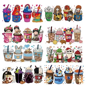 Vinilo Personalizado UV para Envoltura de Vasos de 16 oz, Impresión por Transferencia de Agua de Alta Calidad con Diseño de Dibujos Animados, Envoltura Impermeable Personalizada UVDTF para Vasos Libby - Product Image 2
