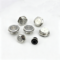 Bouton-poussoir momentané en laiton nickelé à tête plate, 12 mm, IP65, 1NO, avec borne à 4 broches, vente en gros