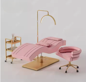 D Hot Sale Luxury Eyelash <b>Bed</b> Black Leather Metal Frame Beauty Salon Facial Massage <b>Bed</b> Beauty Salon Massage <b>Bed</b> - Product Image 1