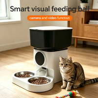 Distributeur automatique intelligent de nourriture pour chiens et chats avec double grande capacité, Wi-Fi, minuterie et caméra intégrées