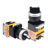Interrupteur Rotatif Mécanique Étanche IP65 en ABS YHBS-38-22R, 10A, Diamètre de Trou 22mm, Options 1NO/1NC, Utilisation pour Appareils Électroménagers, Livraison Non Incluse