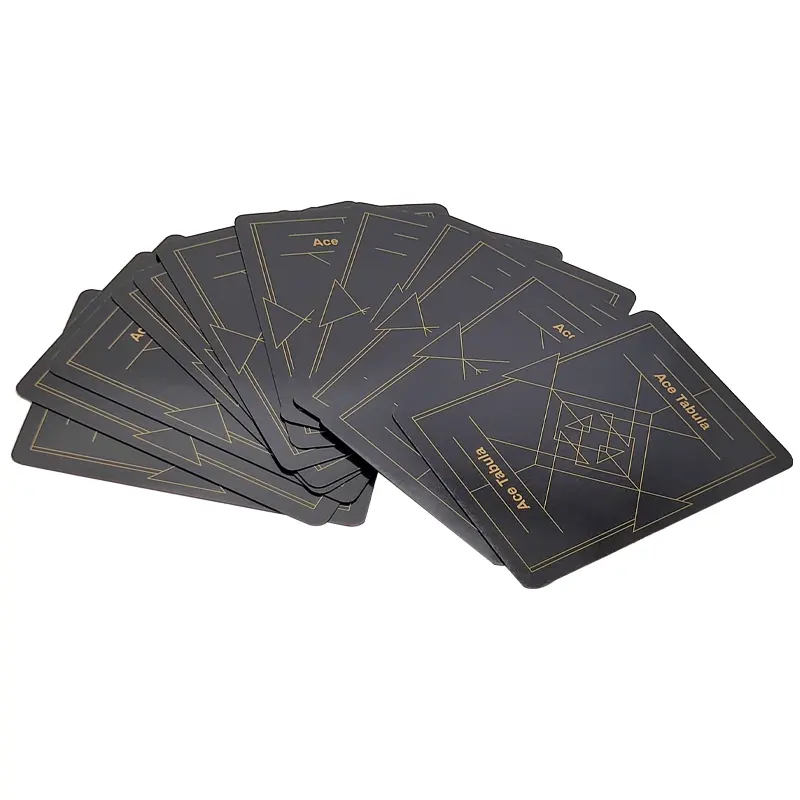 Alta Qualidade Personalizada Delicadamente Encolher Embalagem Envolvida Preto Sliver E Gold Edge Poker Us Jogando Cartas