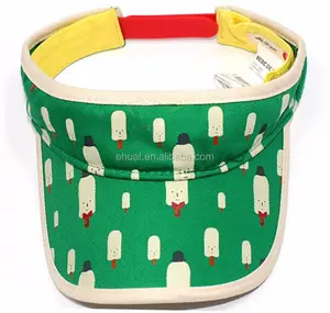 Cotton chino twill all printed cute ice cream children kid cute sun visor