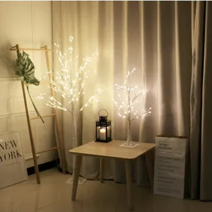 Luxus starker Zweig Birke Weihnachts baum mit warm weißen LED-Lichtern vor beleuchtete Winter zweige Weihnachts baum für Party Weihnachten