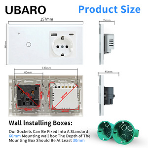 UBARO Smart Switch 10A 16A 2.4Ghz WiFi Remote Control Voice Control EU Plug Tuya Smart Zigbee 3 Gang With Neutral Wire - Product Image 4