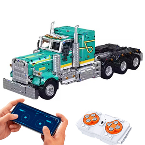 Moule roi 13201 Peter américain-styler remorque camion bricolage blocs de construction 2.4G & APP RC camion de remorquage ingénierie modèle jouets - Product Image 1
