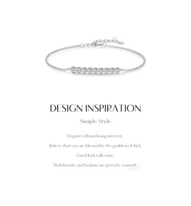 S925 Silver Minimalist catches light beautifully Chain <b>Bracelet</b> With Round Diamond Bezel Setting For Women's Everyday Wear - Product Image 6