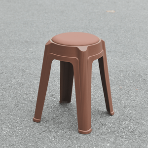 Taburete Redondo Acolchado de Plástico con Cojín Cómodo, Asiento Apilable Ligero para Uso en Exteriores - Product Image 2