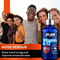 Suplemento Dietético de Vitamina B12 en Gotas de Marca Privada para Adultos, Aumenta la Energía, Controla el Apetito, Quema Grasa, Pérdida de Peso