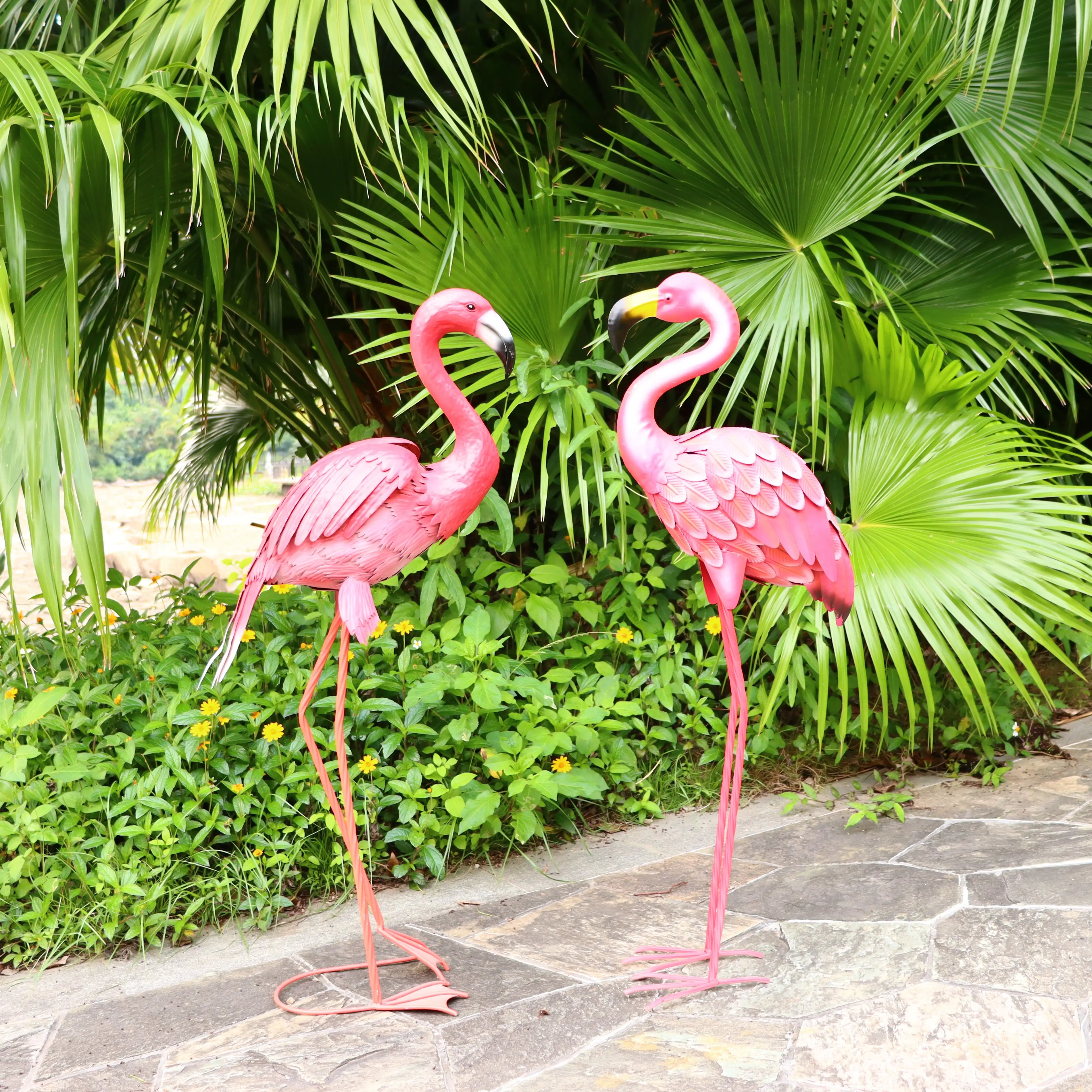 Dekorasi luar ruangan patung logam rumah Flamingo Taman Dekorasi halaman seni kerajinan hadiah