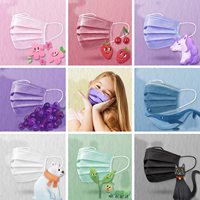 Masque facial jetable pour enfants, motif dessin animé, protection médicale chirurgicale 3 plis, OEM personnalisé, EN14683 Type IIR, taux de filtration 98%