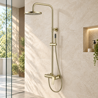 Ensemble de robinetterie de douche apparente moderne avec mitigeur à levier unique, pommeau de pluie et douchette à main pour les chaînes de magasins et les grossistes