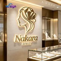 Enseigne 3D personnalisée en acier inoxydable rétroéclairée à LED, signalétique de logo haut de gamme pour bureau, centre commercial, boutique, salon de beauté, spa, hôtel, usage commercial, montage mural, Homekit