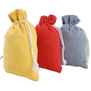 Customized Recyclable Natural Color Blank Cotton Canvas Drawstring <b>Small</b> <b>Gift</b> <b>Bags</b> for Girls - Product Image 1