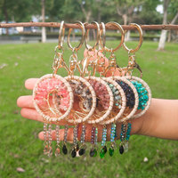 Attrape-rêves et attrape-soleil en pierres précieuses naturelles tissées, motif Arbre de Vie et Chakra, artisanat populaire, porte-clés souvenir, fait main, pour voiture et sac, style classique
