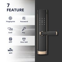 Serrure de porte intelligente à empreintes digitales UIELOCK M08, serrure électronique sans clé avec empreintes digitales WIFI Tuya pour la maison, OEM ODM, directement de l'usine