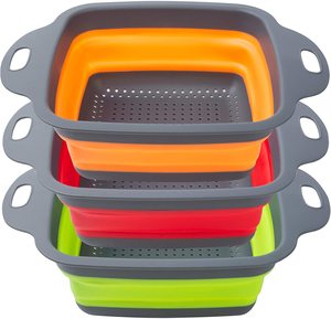 Colador de Silicona Plegable <span class=keywords><strong>para</strong></span> Fregadero de Cocina, Resistente al Calor, con Clip <span class=keywords><strong>para</strong></span> Escurrir Alimentos - Product Image 2