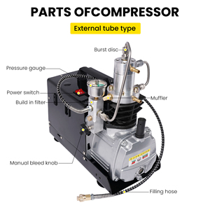 Tuxing Tự động dừng xi lanh đơn 30mpa/4500psi/300bar 220V Inflator <span class=keywords><strong>PCP</strong></span> paintball lặn săn bắn Máy Bơm Điện Máy nén khí - Product Image 2