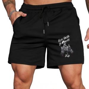 Pantalones Cortos Deportivos Casuales para Hombre, Negros, Gruesos, con Estampado de Logotipo Personalizado, de Poliéster/Nailon, Transpirables, para Gimnasio - Product Image 3