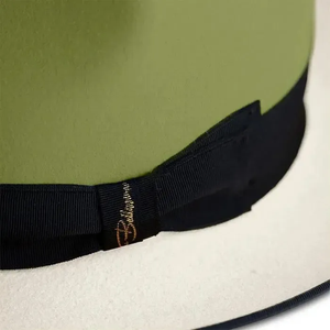 Olive Green white Wool Fedora <b>Hat</b> With Black Band Unisex Adult Casual Spring Autumn Formal Style 56-58CM - Product Image 4