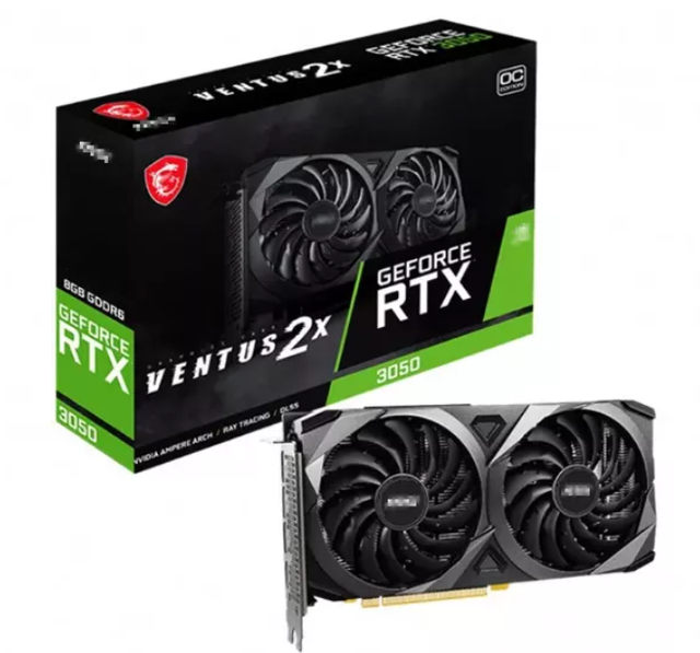 New RTX 3050 6Gb Gaming Computer Graphics Card GDDR6 Video Memory Fan Cooler