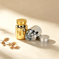 Flacons en plastique électroplaqués or et argent, vides, pour compléments alimentaires, vitamines, capsules, comprimés, poudres et aliments santé