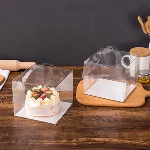 定制矩形塑料透明芝士蛋糕冰淇淋蛋糕包装盒用于蛋糕包装