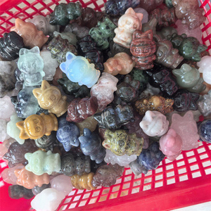 Neuheiten 37mm Entzückende Schnitzkunst Kristalle Handwerk Natur Mehrfarbige Kristall Labu Kristallstatuen als Geschenk - Product Image 4