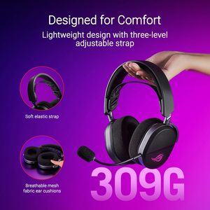 หูฟังเกมมิ่งไร้สาย ROG Pelta แบบครอบหู สีดำ ไดรเวอร์ 50 มม. รองรับสามโหมด เชื่อมต่อผ่านบลูทูธ 5.3 ช่องเสียบ USB-C ไมโครโฟนถอดได้ รองรับ AAC ขายส่ง - Product Image 6