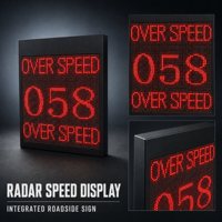 Panneau de signalisation de vitesse intégré avec radar intégré affichant les informations sur la vitesse ou la conduite sécurisée en promotion