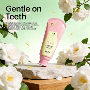 Pasta Dental Herbal Anticaries para Niños con Limpieza Profunda - Sabor a Durazno |   Cuidado Dental Seguro y <span class=keywords><strong>Sin</strong></span> Flúor para Uso Doméstico - Product Image 3