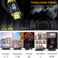 Fabricants Vente en gros 1m 1.5m 2m 3m 5m 7.5m 10m 15m 20m Sac PE Emballage 2.0 Version Câble HDMI