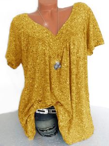 Blus Wanita Lengan Pendek Model Longgar Motif Bunga Kerah V Atasan Musim Panas Kaos Nyaman untuk Wanita - Product Image 4