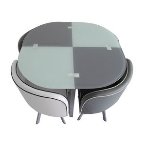 Muebles para el hogar de estilo moderno, juegos de comedor de cristal superior, juego de mesa y sillas para 6 personas, mesa de comedor - Product Image 2