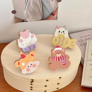Cute Cartoon Beech Wood <b>Hooks</b> Self Adhesive Removable Door Hanger Storage <b>Hooks</b> For Kids Room Decor - Product Image 1