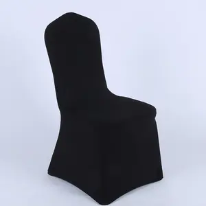 Polyester Spandex White Chair Cover Stretch Slip Chair Covers For Wedding Party And Banquet