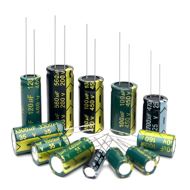 Wholesale High Frequency Electrolytic Capacitor 10V16V25V35V50V63V100V 10UF22UF220UF470UF1000UF2200UF DIP Aluminum Capacitor