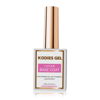 Couche de base chromée de marque privée pour poudre à ongles 15ml vernis à ongles gel UV HEMA sans TPO Gel de base en caoutchouc clair Logo personnalisé
