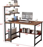 Bureau à quatre niveaux avec bibliothèque Bureau d'ordinateur Poste de travail d'étude