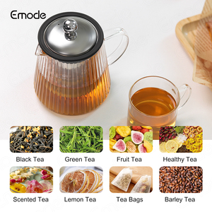 2025 Emode Vertical Grain 600ml Théière en verre Théière en verre avec infuseur en acier inoxydable - Product Image 4